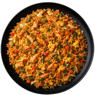 Schezwan Chicken, Egg & Vege Stir Fry Rice